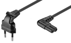 Apparatkabel C7 vinklad svart Apparatkabel C7 vinklad svart