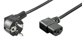 Apparatkabel jord vinklad svart Apparatkabel jord vinklad svart