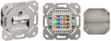 CAT6a universaldosa 2xRJ45, Skärmad, LSA CAT6a universaldosa 2xRJ45, Skärmad, LSA