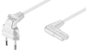 Apparatkabel C7 vinklad vit